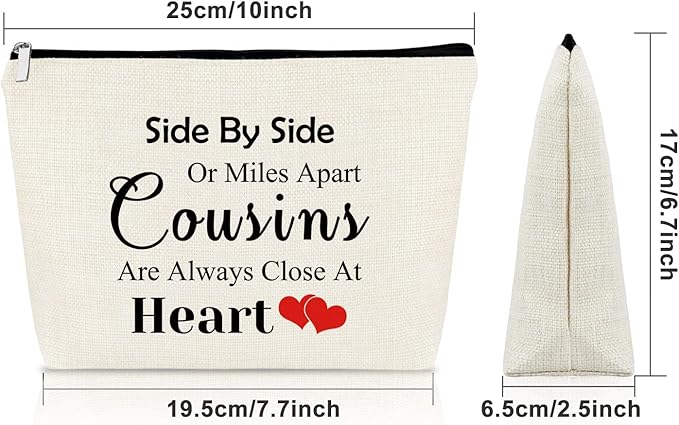 Cousin Gifts for Women Makeup Bag Birthday Gifts for Favorite Cousin Inspirational Gifts for Cousin Cosmetic Bag Encouragement Gifts for Sister Christmas Graduation Gifts Travel Pouch