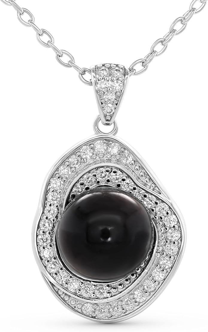 TRYNDI Real Tahitian Black Pearl Necklace Gifts for Women - Larger 11-12mm Luxury Pearl, Gifts For Wife Christmas - Valentines Soulmate Necklace For Women