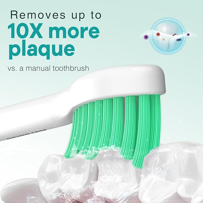 Aoremon Toothbrush Replacement Heads Compatible with Philips Sonicare E-Series Essence Xtreme Elite Advance CleanCare Screw-on Electric Toothbrush Handle Head Come with Hygienic Caps, 3 Count, Green