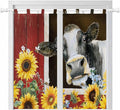 Cows Sunflowers Bathroom Curtains 63 Inch Length, Window Curtains Tab Top by Unknown