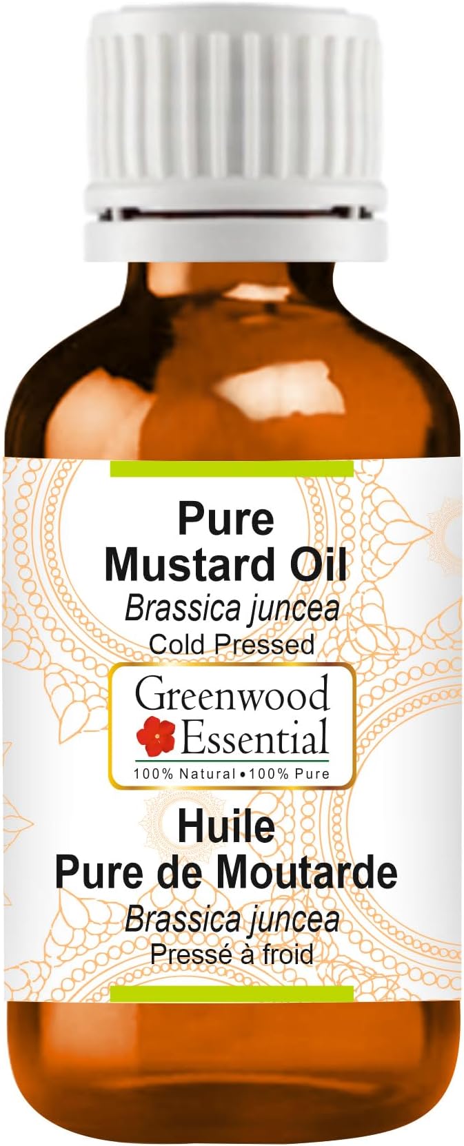 Greenwood Essential Mustard Oil (Brassica juncea) | Cold Pressed | Natural | Undiluted | For Diluting Essential Oils | For Skin & Massage | Men & Women | 5ml (0.16 oz)