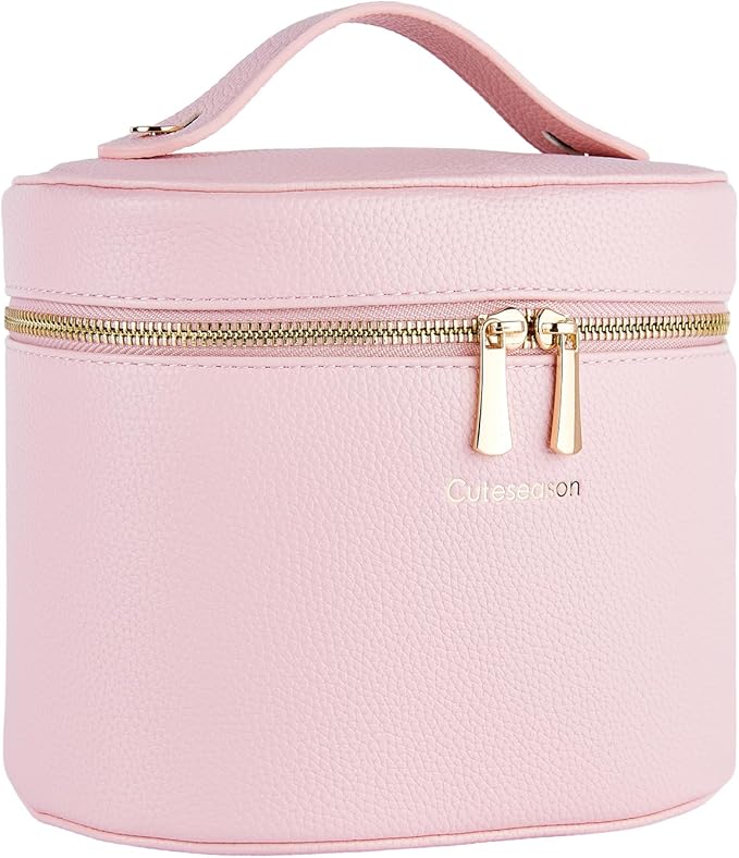 Makeup Bag, Toiletry Bag with Removable Zippered Inner Pocket, Portable Cosmetic Bag, Makeup Organizer for Woman.Travel Make up Case (Pink)