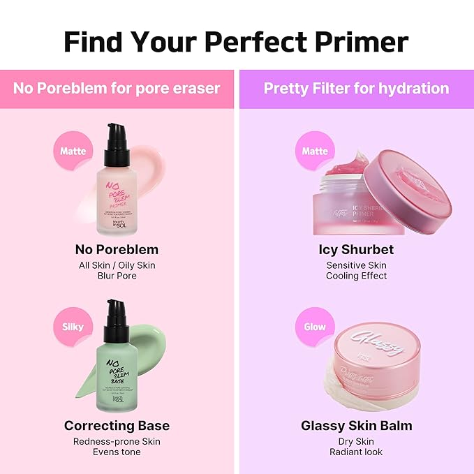 TOUCH IN SOL Redness Correcting Base Primer 1.01 fl.oz. - Pore Minimizing Green Toned Makeup Base - Tone Neutralizing before Foundation - Minimize Rosacea, Redness - No Pore Blem Primer Base