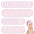 Makeup Pads for Pressed Powder 40 Pcs Cotton Powder Puffs Washable 2.36 Inch Round MakeupPowder Puff Pads with Ribbon White Round Cosmetic Face-Powder Make up Puffs Beauty Makeup Tools for Women