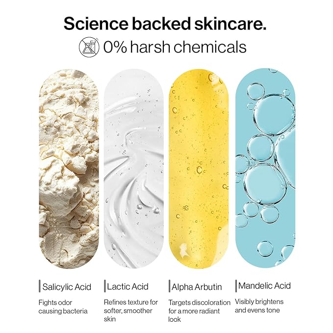 Be Bodywise Deodorant Roll on. Aluminum Free, Alcohol Free. With AHA BHA, Lactic Acid, Mandelic Acid. Prevents Odor, Reduces Pigmentation. Probiotic Toner for Women. Floral Scent. 1.7 Oz
