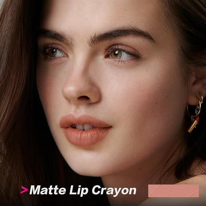 FOCALLURE Ultra Chic Lipstick,Rich Vitamin E Lip Crayon,Lightweight Color without Drying or Fading,Long Lasting Waterproof Lips Makeup,NUDE DESERT