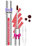 Vevivia Lip Stain - Lip Liner Stain, Long Lasting Peel Off Lip Stain, Natural Peel Off Lip Liner Stain with Tweezer, Easy to Use, Waterproof, Smudge-proof, Transfer-proof, Cocoa