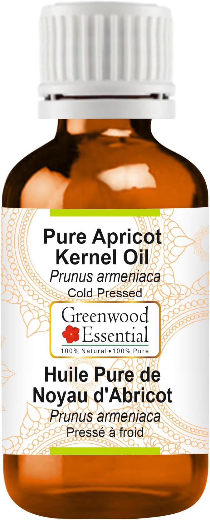 Greenwood Essential Pure Apricot Kernel Oil (Prunus armeniaca) Cold Pressed 50ml (1.69 oz)