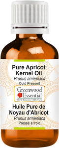 Greenwood Essential Pure Apricot Kernel Oil (Prunus armeniaca) Cold Pressed 100ml (3.38 oz)