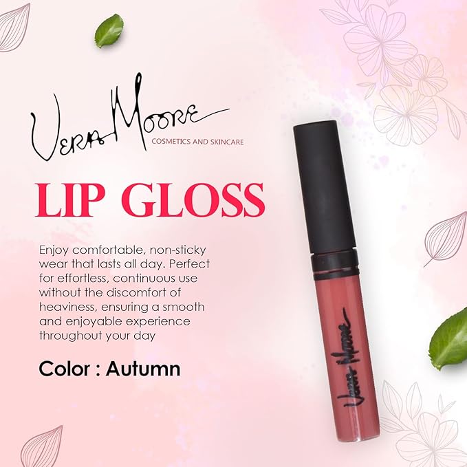 Lip Gloss, Moisturizing Lip Color with Shimmer for Long Lasting Shine, Lightweight Lip Stain, Girls Non-Sticky Lip Gloss with Aloe Vera, W/Vitamin C, E (Autumn)