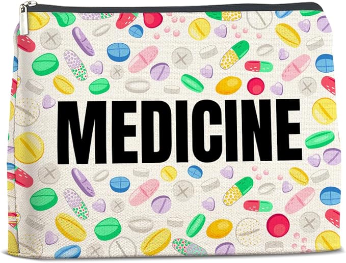 Medicine Cosmetic Bag Gifts for Women Friends Doctor Nurse Healthcare Professionals Colorful Medical Makeup Bag Zipper Pouch