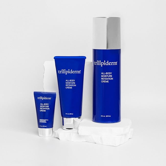 Trilipiderm All-Body Moisture Retention Crème – 2-PACK – Plant-Based All-Day Lightweight Hydration for Body and Face, Meadowfoam, Lipid Replacement, Travel-Size TSA-Approved 3 Ounce Tubes
