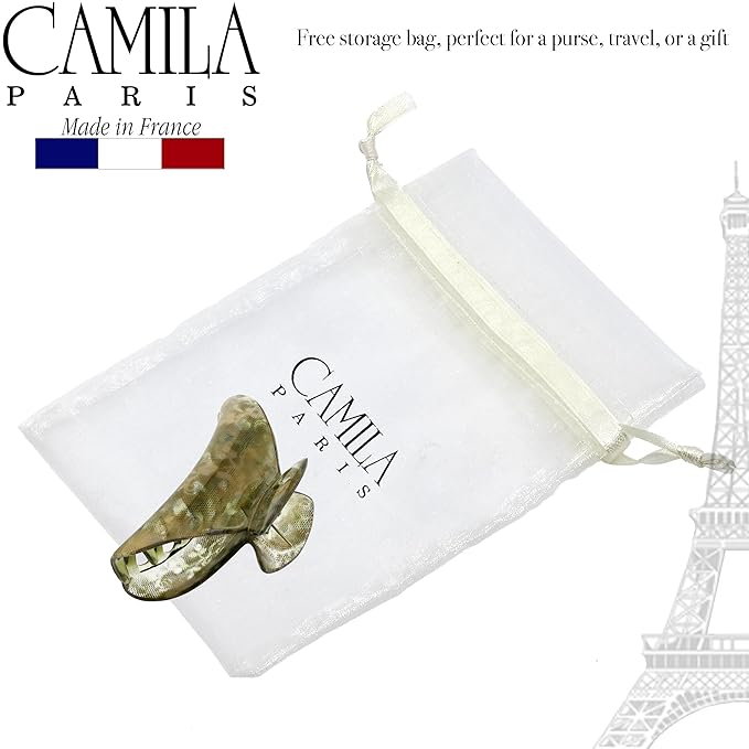 Camila Paris CP3424 French Hair Clip for Women Thick Hair for Long Curly Wavy Hair, Girls Hair Claw Clips Jaw, Durable Styling Big Claw Clip for Thick Hair, Strong Hold No Slip Grip, Made in France