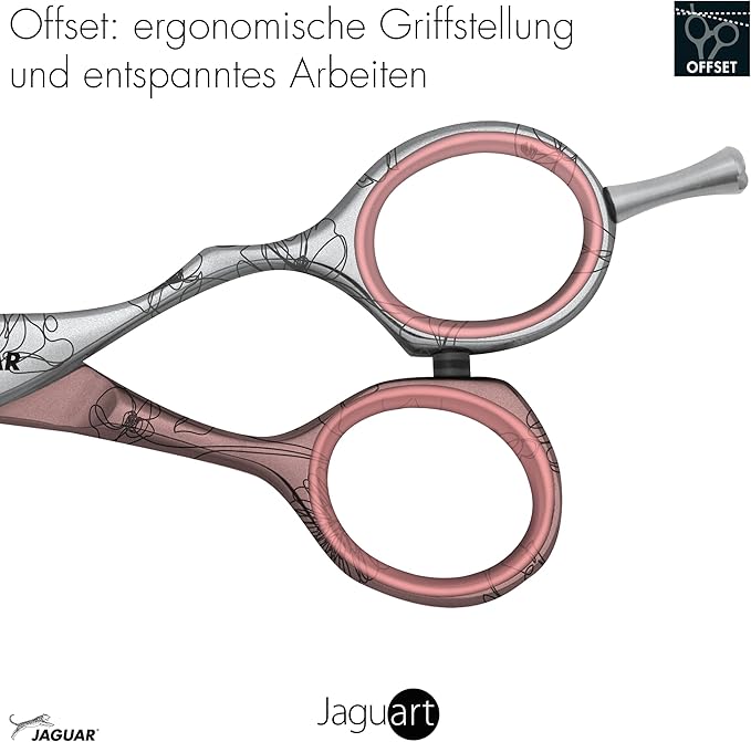 Jaguar Tender Love Floral Hairdressing Scissors, Right Handed Offset Handle, 5.5 Inch