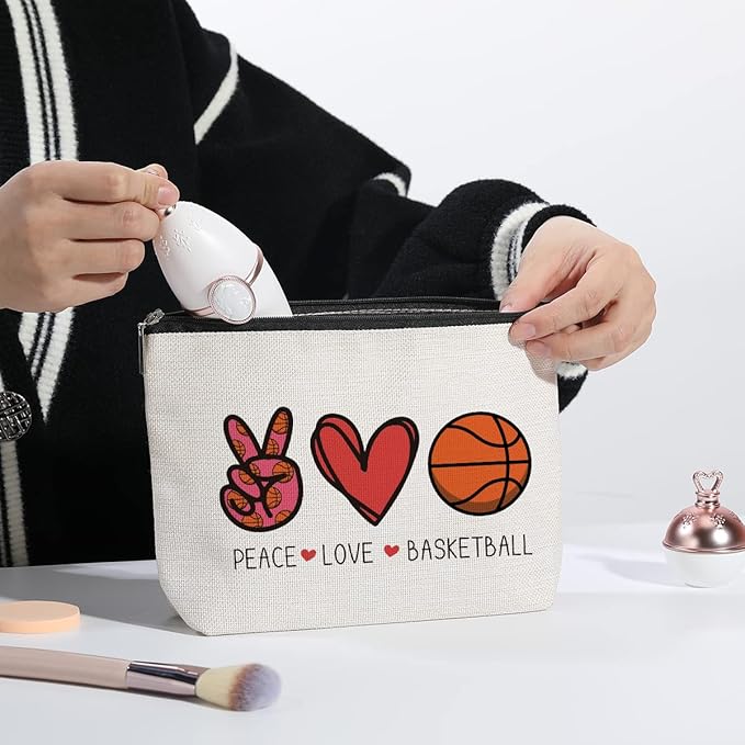 KDXPBZ Basketball Gifts for Women & Fans - Coach, Mom & Player Birthday & Christmas Gifts - Makeup Bag