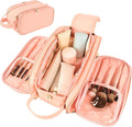 Large Pink Makeup Bag for Women, Waterproof Travel Makeup Bag & Toiletry Organizer with Cosmetic Case, Spacious Make Up Travel Bag for Women's Toiletry Essentials