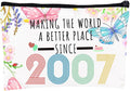 18th Birthday Gifts for Girls, 18 Year Old Girl Birthday Gifts Makeup Bag 2007, 18th Birthday Decorations Cosmetic Bags for Girls, 2007 Makeup Pouch gifts for 18 year old girl,Sister, Daughter, Niece