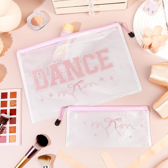 2 Pcs Cheer Bag Cheer Makeup Bag Gifts Zipper Pouch Snack Makeup Case Cheerleader Accessories Bags Bulk for Cheerleading Party Supplies