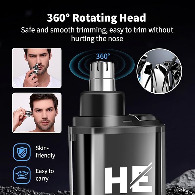 HIENA PRO Hair Clippers for Men Professional, Cordless Barber Clipper & T-Blade Beard/Hair Trimmer Set, Electric Razor Foil Shaver Nose Trimmer Barber Kit, Men's Hair Cutting Kit with 8 Guide Combs