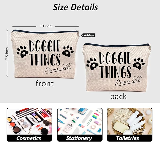 IWXYI Pet Mom Gift,Gift For Pet Mom,Doggie Things Bag,Dog Things Makeup Make Up Bag Zipper Pouch Travel Toiletry Gifts For Dog Mom Lover