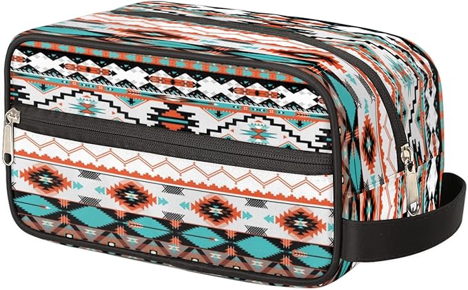 Aztec Ethnic Aztec Geometric Travel Toiletry Bag for Women Men Organizer Cosmetic Makeup Bag Waterproof Lightweight Shaving Bag Dopp Kit Large Capacity for Toiletries and Shaving Accessories