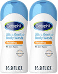 Cetaphil Ultra Gentle Refreshing Body Wash, For Dry to Normal, Sensitive Skin, 16.9oz, with Aloe Vera, Calendula, Vitamin B5, Hypoallergenic, Fragrance Free, Dermatologist Tested (Pack of 2)
