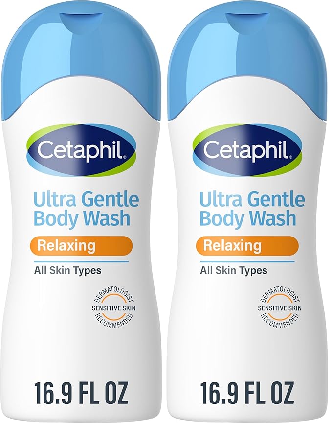 Cetaphil Ultra Gentle Refreshing Body Wash, For Dry to Normal, Sensitive Skin, 16.9oz, with Aloe Vera, Calendula, Vitamin B5, Hypoallergenic, Fragrance Free, Dermatologist Tested (Pack of 2)