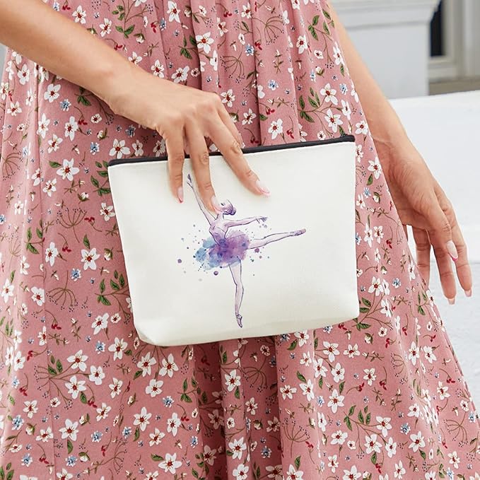 fkovcdy Ballet actress makeup bag ballerina ballet shoe bag dancing girl dancer girl girl recital gift girl ballet lover makeup bag