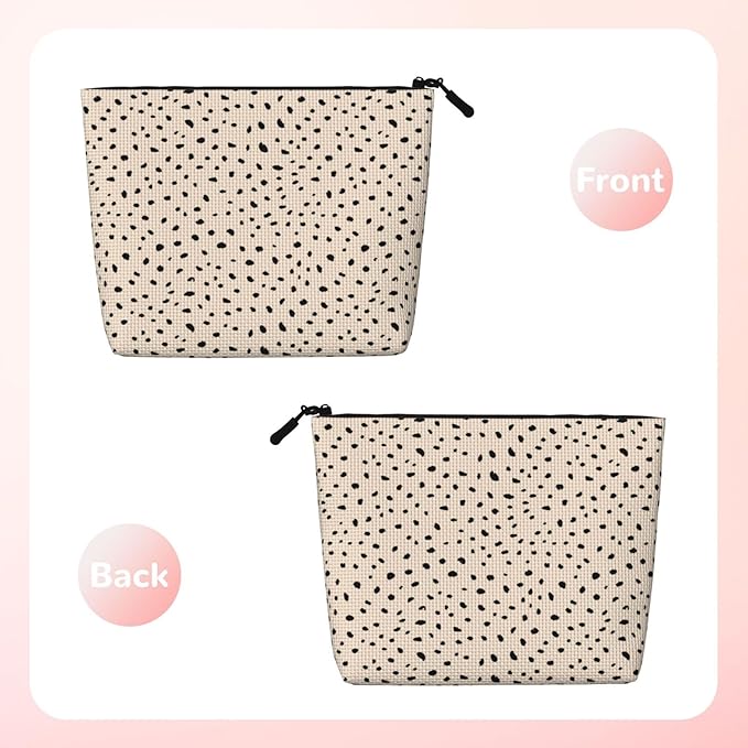 MOLAIGIN Cool Leopard White Cheetah Print Cosmetic Bag For Women, Travel Makeup Bag, Toiletry Zipper Bag, Large Capacity Aesthetic Cases
