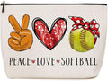 Softball Gifts Makeup Bag Softball Party Favors Inspirational Gifts for Women Softball Coach Sport Team Lovers Mom Her Players Cosmetic Bag Zipper Pouch Game Day Christmas Birthday Gift Ideas