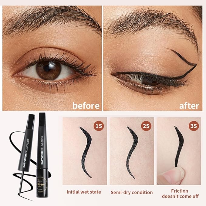 MAEPEOR Ultra-Fine Liquid Eyeliner Light Brown High-Pigmented Matte Eyeliner Pen Stay All Day Makeup with Fine Brush Tip (M03 Light Brown)