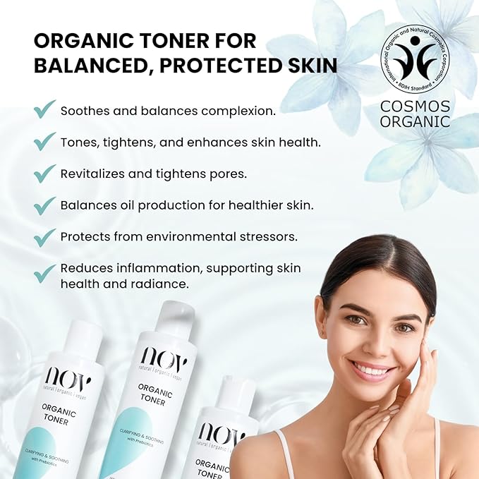 Organic Toner | Skin Care, Face Moisturizer 6.76 Fl. Oz., Rose Water, Aloe Vera