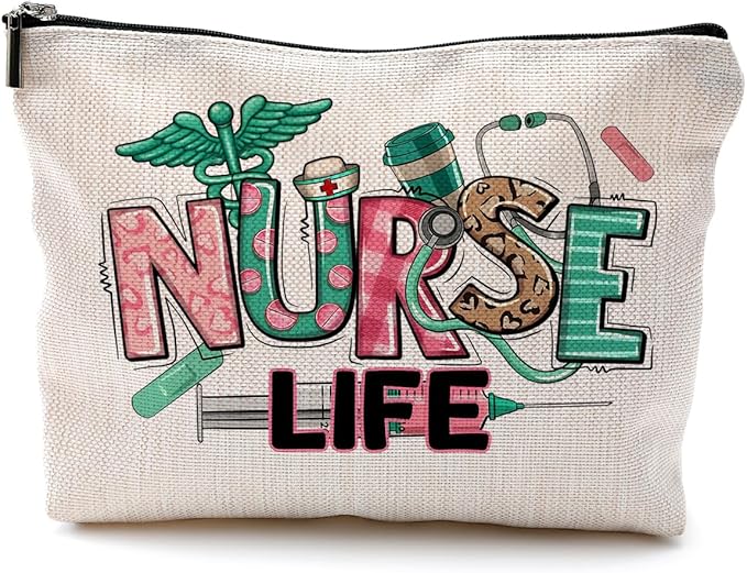 Nurse Makeup Bags,Nurse Gifts for Women,Nurse Cosmetic Bags With Zipper,Nurse Gifts for Nursing Student,Student Nurse Gifts(F style)