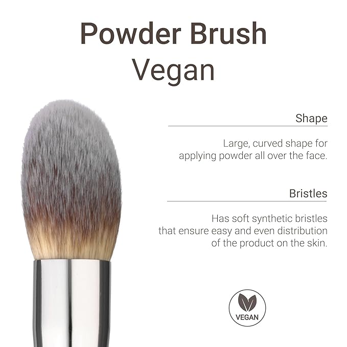 Sandstone Scandinavia Soft Collection Makeup Brush - Professional Premium Powder brush for applying and blending loose and compact powder. Ultra soft bristles. Vegan brush for all skin types