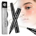 Microblading Eyebrow Pen, Waterproof Four-tip Beard and Eyebrow Pen, Liquid Eyebrow Pencil, Long-Lasting Natural Magic Eyebrow Makeup Fine Stroke Contouring Pencil (Black)