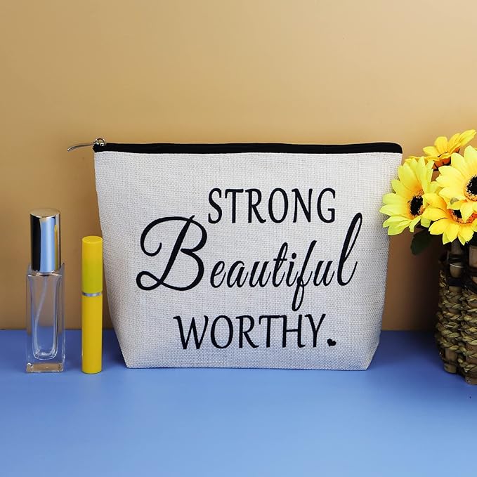 Inspirational Gifts for Women Inspirational Quote Makeup Bag Christmas Graduation Birthday Gifts for Friend Daughter Girl Wife Sister Aunt Coworker Cosmetic Bag Case Encouragement Gift Makeup Pouch