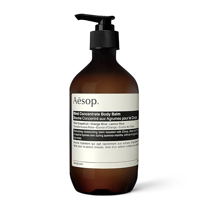 Aesop Rind Concentrate Body Balm | Lightweight, Fast-Absorbing Hydration with Pink Grapefruit, Orange Rind, Lemon Rind, Aloe Vera & Nut Oils | Bright Citrus Fresh Scent | 500 mL / 16.9 fl oz