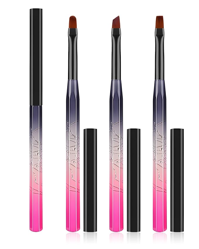 for OPI Nail Polish Remover Brush, 3PCS Nail Art Clean Up Brushes, Round/Angled/flat Acetone Resistant Gel Nails Art Designs and Tidying Up Polish Mishaps on Cuticles