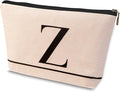 Letter A-Z Initial Personalized Makeup Bags, Birthday Gifts for Women, Monogrammed Gifts for Women Mom Sister Best Friend Bride Bridesmaid, Mothers Day, Christmas, Small Travel Cosmetic Bag (Z)