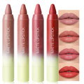 Erinde Matte Lipstick Crayon Set, 4 Colors 24 Hour Long-Lasting Waterproof Velvet Lip Crayons, Warm Red Berry Plum Taupe Brown Nude Brown Neutral Lip Liner Pencil for Women, Vegan & Cruelty-Free