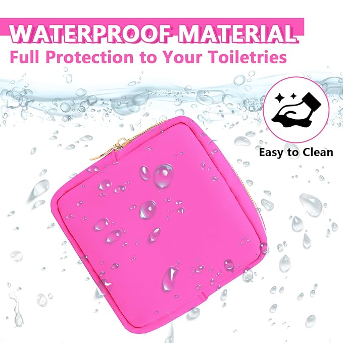 6 Pcs Waterproof Mini Makeup Bag Pouch for Purse,Small Cosmetic Travel Bag Pouch Nylon Toiletry Organizers Bag for Women Girls,Cute Mini Zipper Pouch Preppy Coin Purse for School Work Camping Travel
