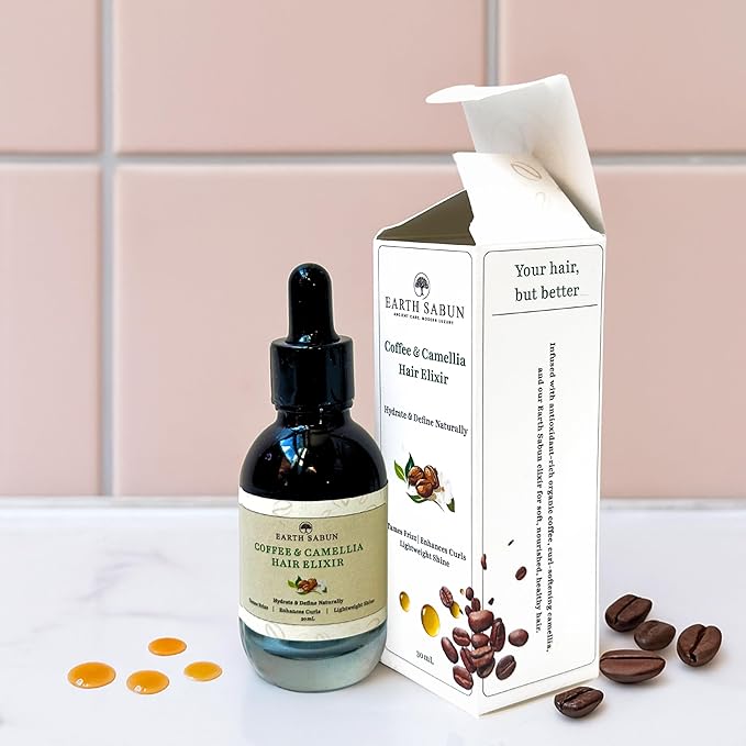 Coffee & Camellia Hair Oil - Lightweight Scalp & Hair Treatment - Smooths Frizz, Adds Shine & Softens Ends - Silicone-Free, Natural Oils - 1 fl oz / 30 mL