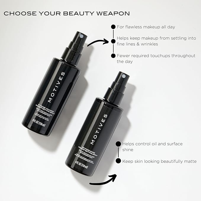 Motives 10 Years Younger Makeup Setting Spray - Long-Lasting Hold, Minimizes Slippage, Flawless Finish, Minimizes Pores, Lines, Wrinkles & Scars, Makeup Setting Spray, Oil-Free, 4 fl. oz
