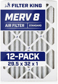 Filter King 29.5x32x1 Air Filter | 12-PACK | MERV 8 HVAC Pleated A/C Furnace by FilterKing