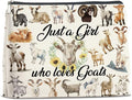 Makeup Bag Funny Goat Lovers Gifts for Women, Just a Girl Who Loves Goats Cosmetic Bag Zipper Makeup Pouch