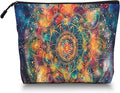 Cosmetic Bags Travel Makeup Toilet Case Waterproof Pouch for Women Girls 6.7X9.45inches - Vivid Celestial - Hued Mandala