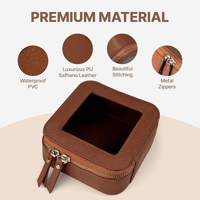 Small Clear Makeup Bag Travel Cosmetic Case, Portable Make Up Organizer Traveling Compact Car Bag for Essentials Transparent Toiletry Bag with Zipper