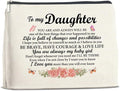 Daughter Gifts Makeup Bag, Gifts for Daughter Floral Cosmetic Bag Zipper Makeup Pouch Gift for Christmas Birthday Graduation