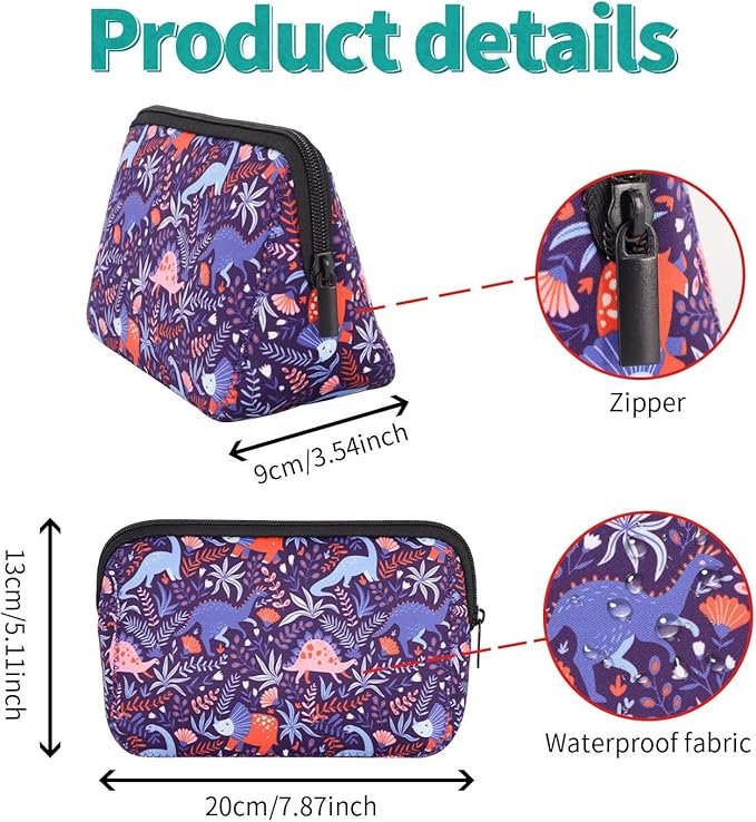 Cosmetic Bag Waterproof Neoprene Zipper Pouch Travel Portable Toiletry Makeup Bags Organizer Case for Women and Girls