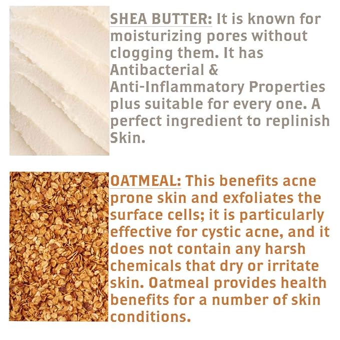 Olivia Care Exfoliating Bar Soap Pack by – 100% Natural & Organic - Infused with Shea Butter & Oats - Deep Clean, Refreshing, Moisturizing & Hydrating - Triple-Milled - X 5 OZ Oatmeal Shea Butter 3 Count (Pack of 3)